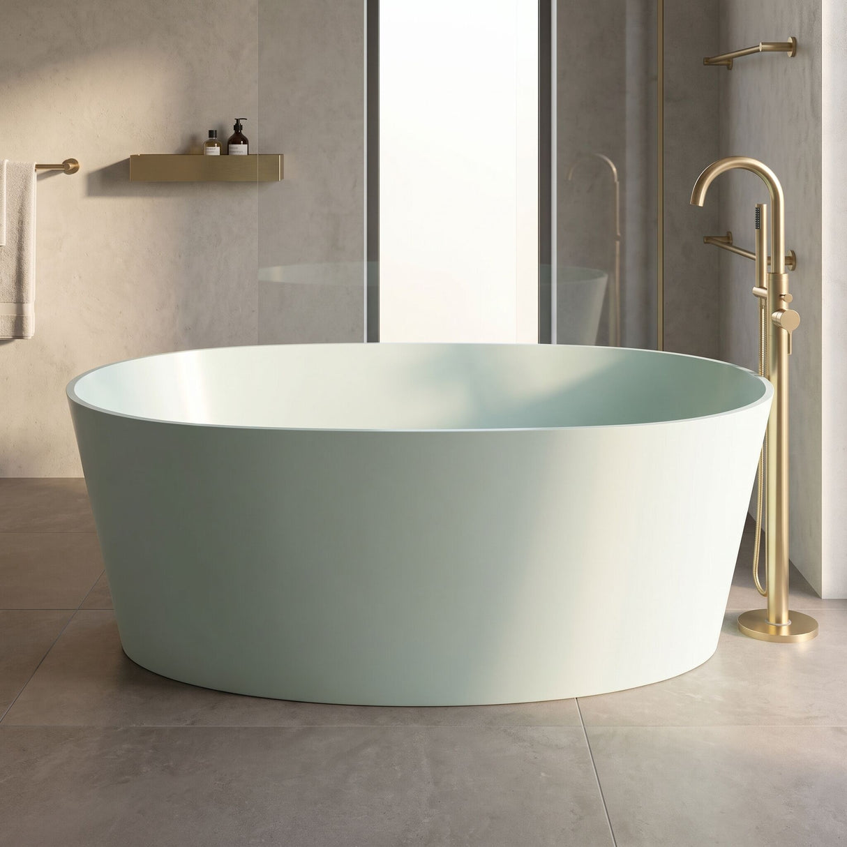 [BBB073MG] Kingswinford Modern Freestanding Bath, 1510 x 710mm, Choice of Colour - Lifestyle 1