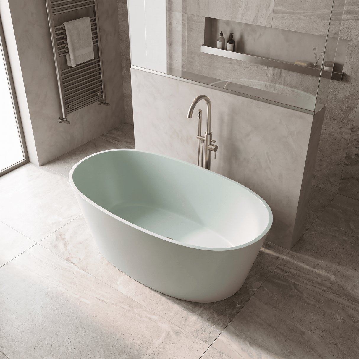 [BBB073MG] Kingswinford Modern Freestanding Bath, 1510 x 710mm, Choice of Colour - Lifestyle 2