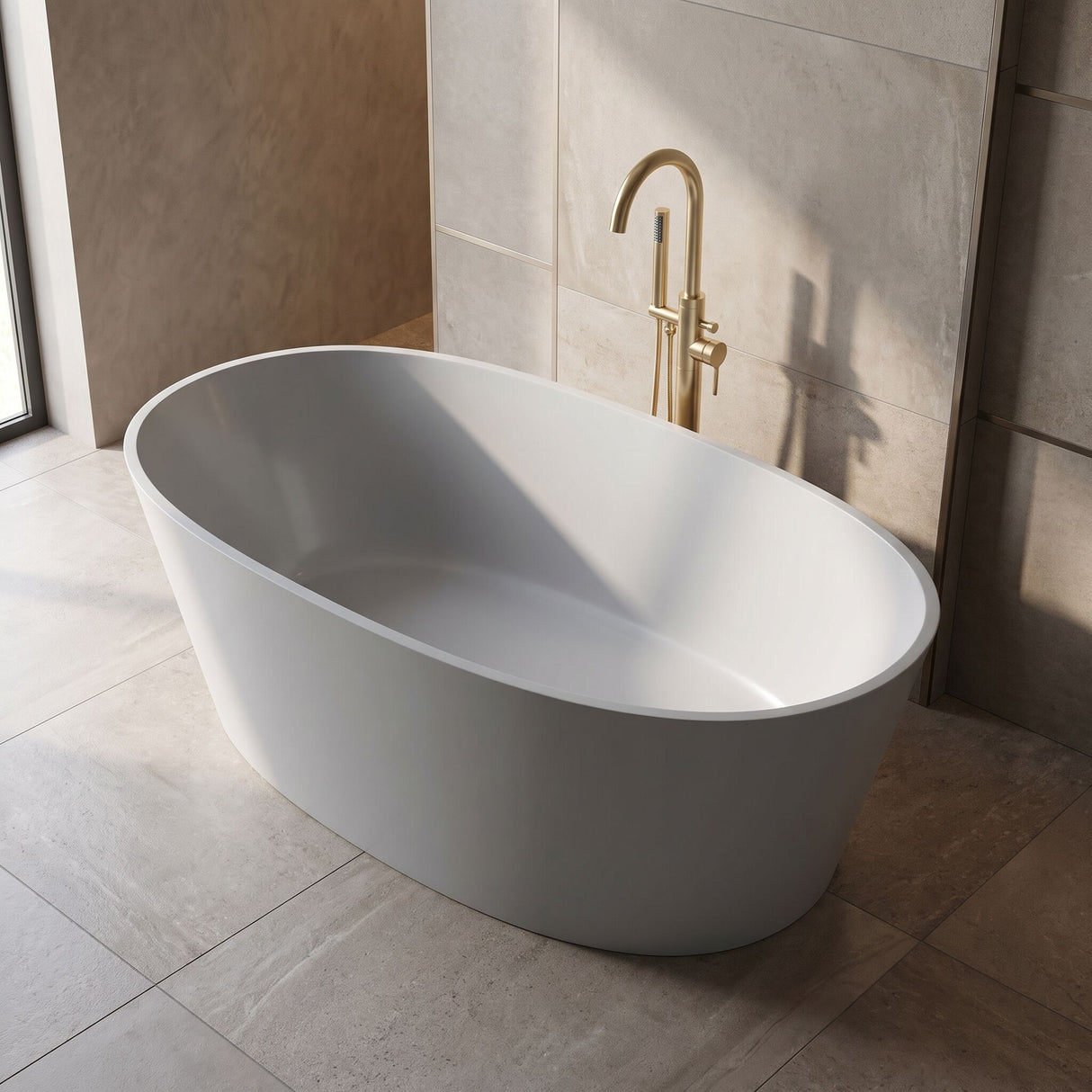 [BBB073PG] Kingswinford Modern Freestanding Bath, 1510 x 710mm, Choice of Colour - Lifestyle 2