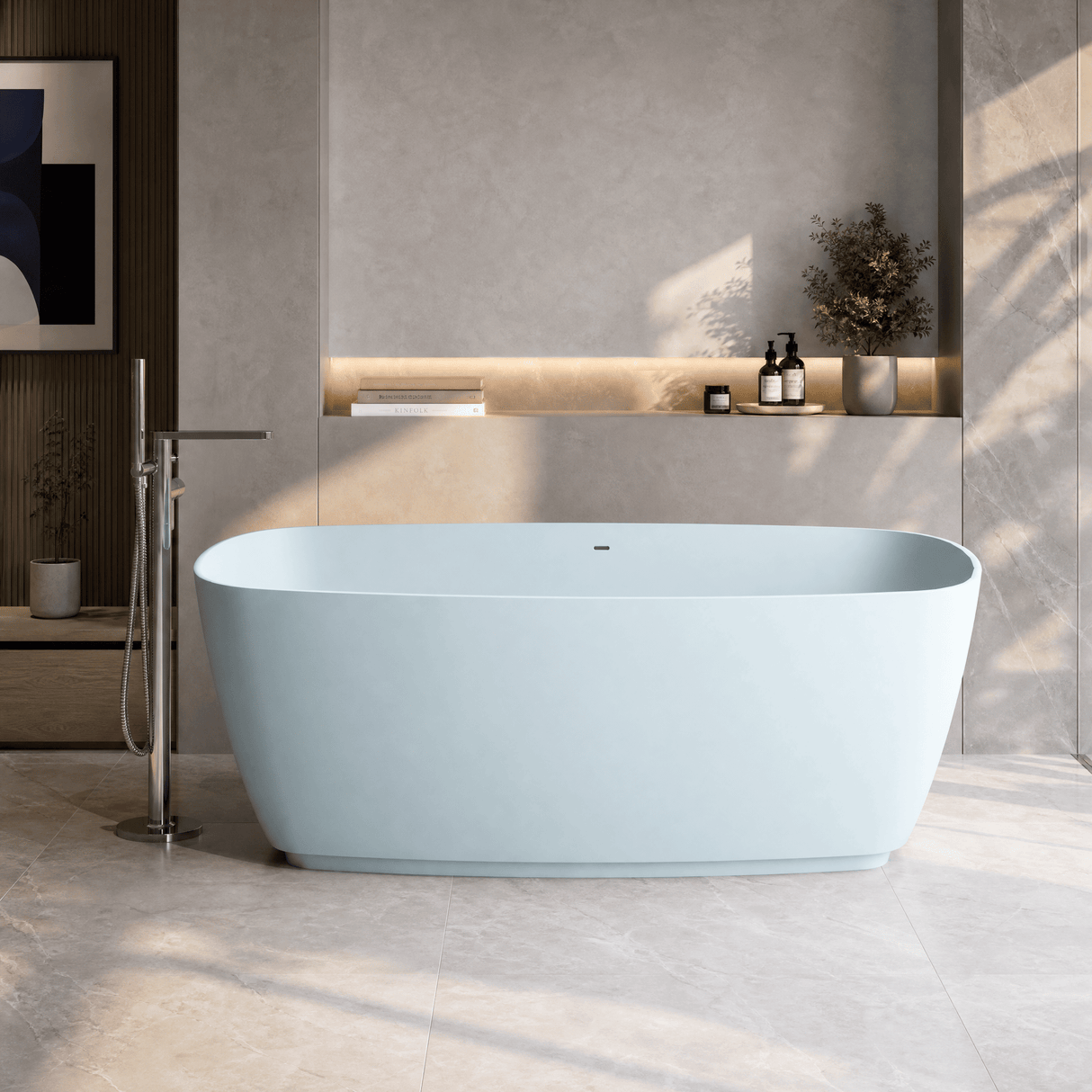 [BBB075AB] Tamworth Compact Freestanding Bath, 1495 x 720mm, Choice of Colour - Lifestyle 1