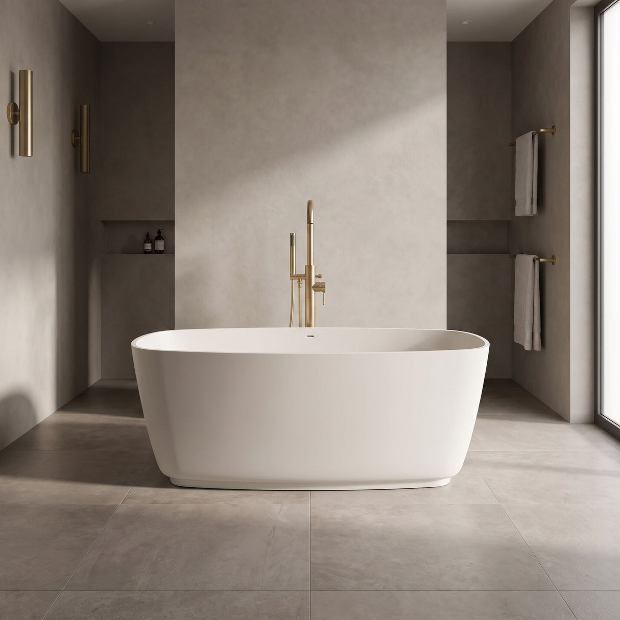 [BBB075DW] Tamworth Compact Freestanding Bath, 1495 x 720mm, Choice of Colour - Lifestyle 1