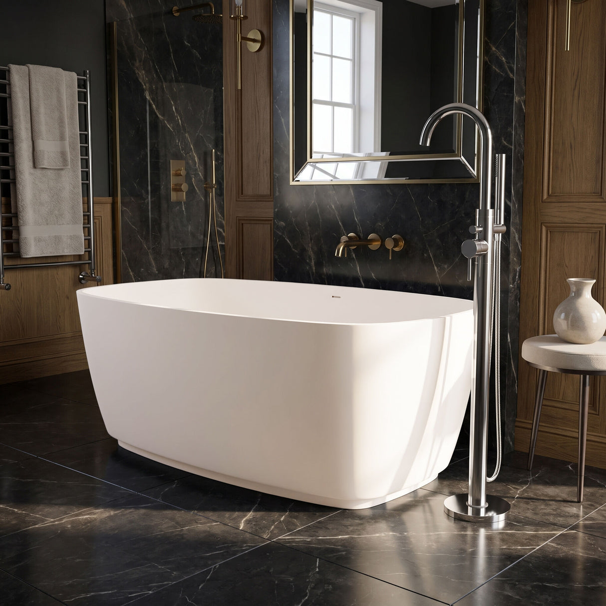 [BBB075DW] Tamworth Compact Freestanding Bath, 1495 x 720mm, Choice of Colour - Lifestyle 2