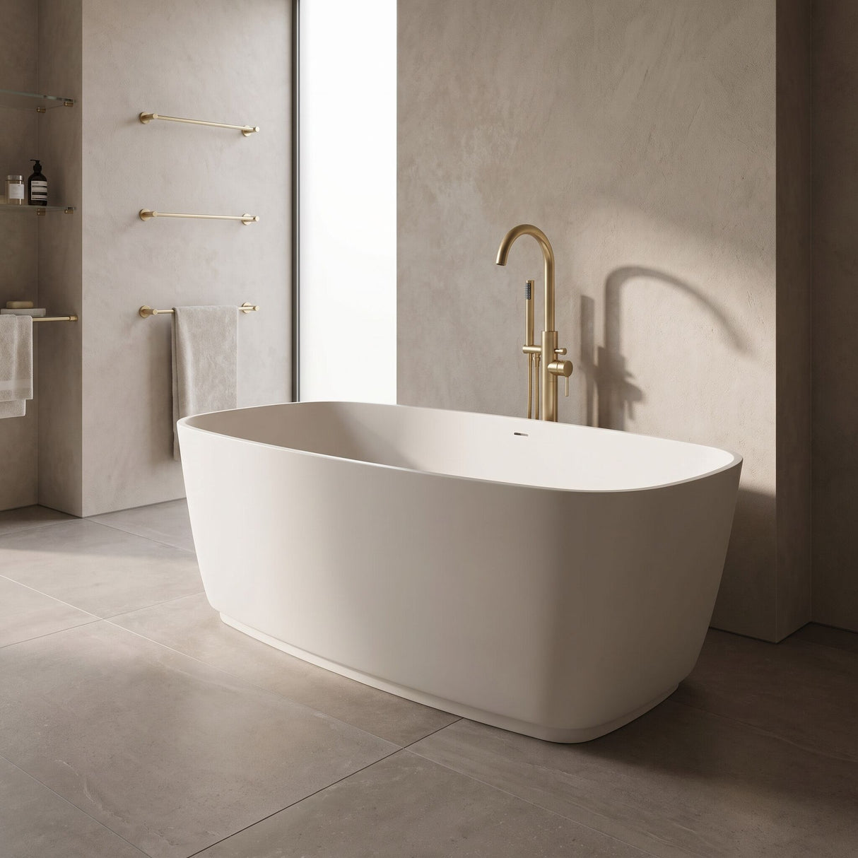 [BBB075DW] Tamworth Compact Freestanding Bath, 1495 x 720mm, Choice of Colour - Lifestyle 3