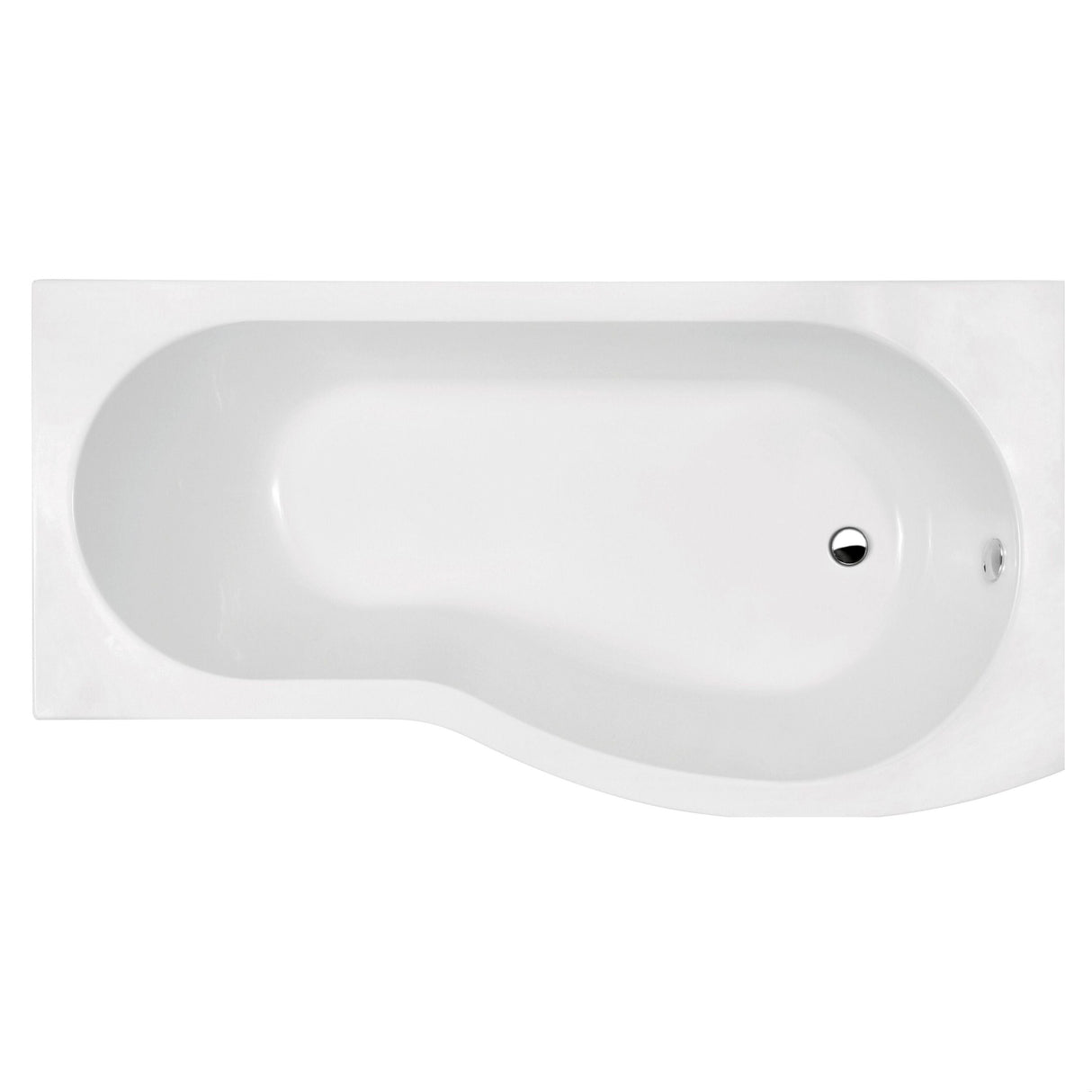 [BBBB102] B-Shaped Shower Bath, Right Hand - 1700mm - Cutout