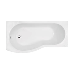 [BBBB1585L] Balterley Modern B Shape Right Hand Shower Bath Tub with Leg Set, 1500mm - White - Cutout