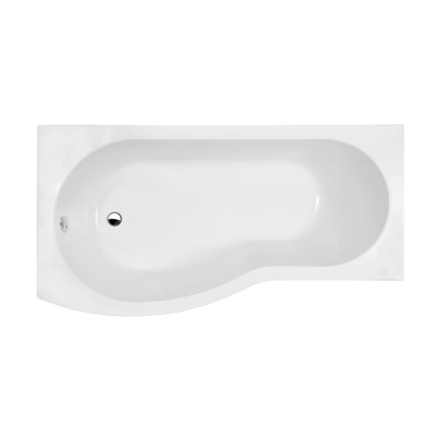 [BBBB1585L] Balterley Modern B Shape Right Hand Shower Bath Tub with Leg Set, 1500mm - White - Cutout