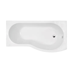 [BBBB1785R] Balterley Modern B Shape Right Hand Shower Bath Tub with Leg Set, 1500mm - White - Cutout