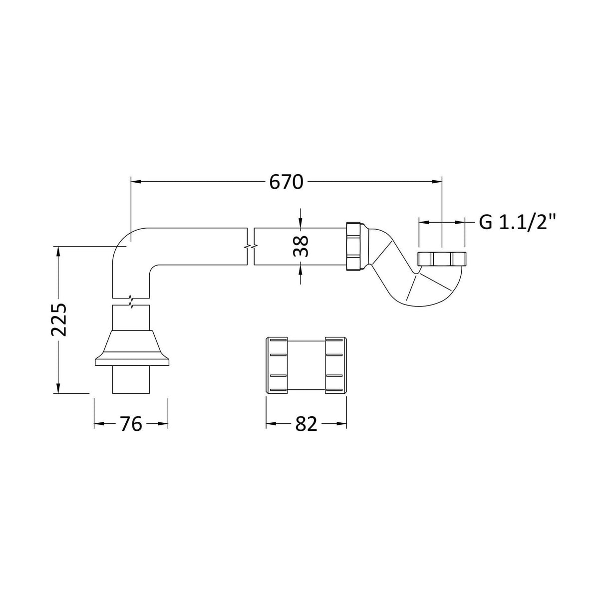 [BBBW366] Shallow Seal Trap - Technical Drawing