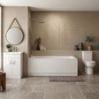[BBBZ006] 1700mm Bathroom Suite with Square Single Ended Bath Tub, Front Panel, 500mm Vanity Basin Unit and Toilet and Seat - Gloss White - Silo