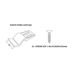 [BBCL002] Shower Bath Panel Clips x 6 - Technical Drawing