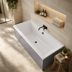 [BBDE209] Balterley Modern Double Ended Straight Shower Bath, 1700mm x 700mm (Tap, Waste and Panel Not Included) - White - Lifestyle 1