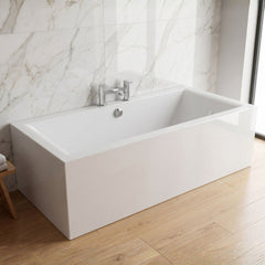 [BBDE214] Balterley Modern Double Ended Straight Shower Bath, 1700mm x 700mm (Tap, Waste and Panel Not Included) - White - Silo