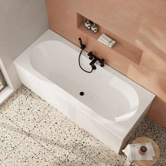 [BBDE509] Balterley Modern Double Ended Straight Shower Bath with Leg Set, 1700mm x 700mm (Tap, Waste and Panel Not Included) - White - Lifestyle 2
