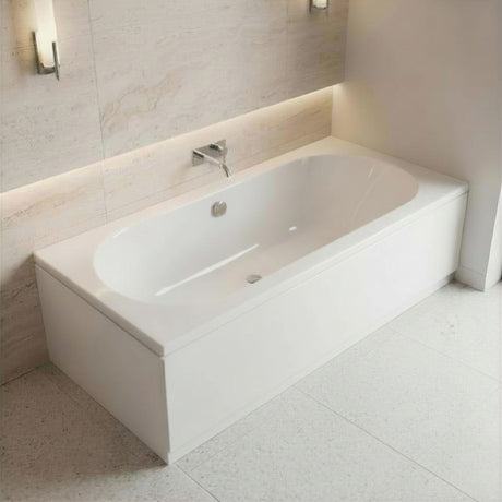[BBDE514] Balterley Modern Double Ended Straight Shower Bath with Leg Set, 1700mm x 700mm (Tap, Waste and Panel Not Included) - White - Silo