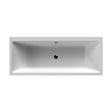 [BBDE909] Balterley Modern Square Thin Edge Double Ended Straight Shower Bath with Leg Set, 1700mm x 700mm - White - Cutout