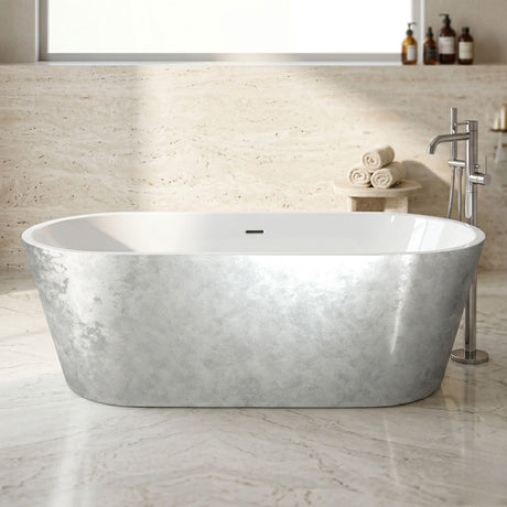 [BBEA101SV] Luxury Modern Freestanding Oval Bath - Choice of Finish & Size - Silo