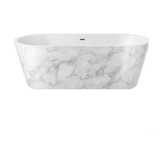 [BBEA101WM] Modern Bathroom Freestanding Bath, 1800 x 600 x 820mm, White Marble - Cutout