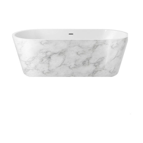 [BBEA101WM] Modern Bathroom Freestanding Bath, 1800 x 600 x 820mm, White Marble - Cutout
