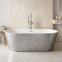 [BBEA103SV] Luxury Modern Freestanding Oval Bath - Choice of Finish & Size - Silo