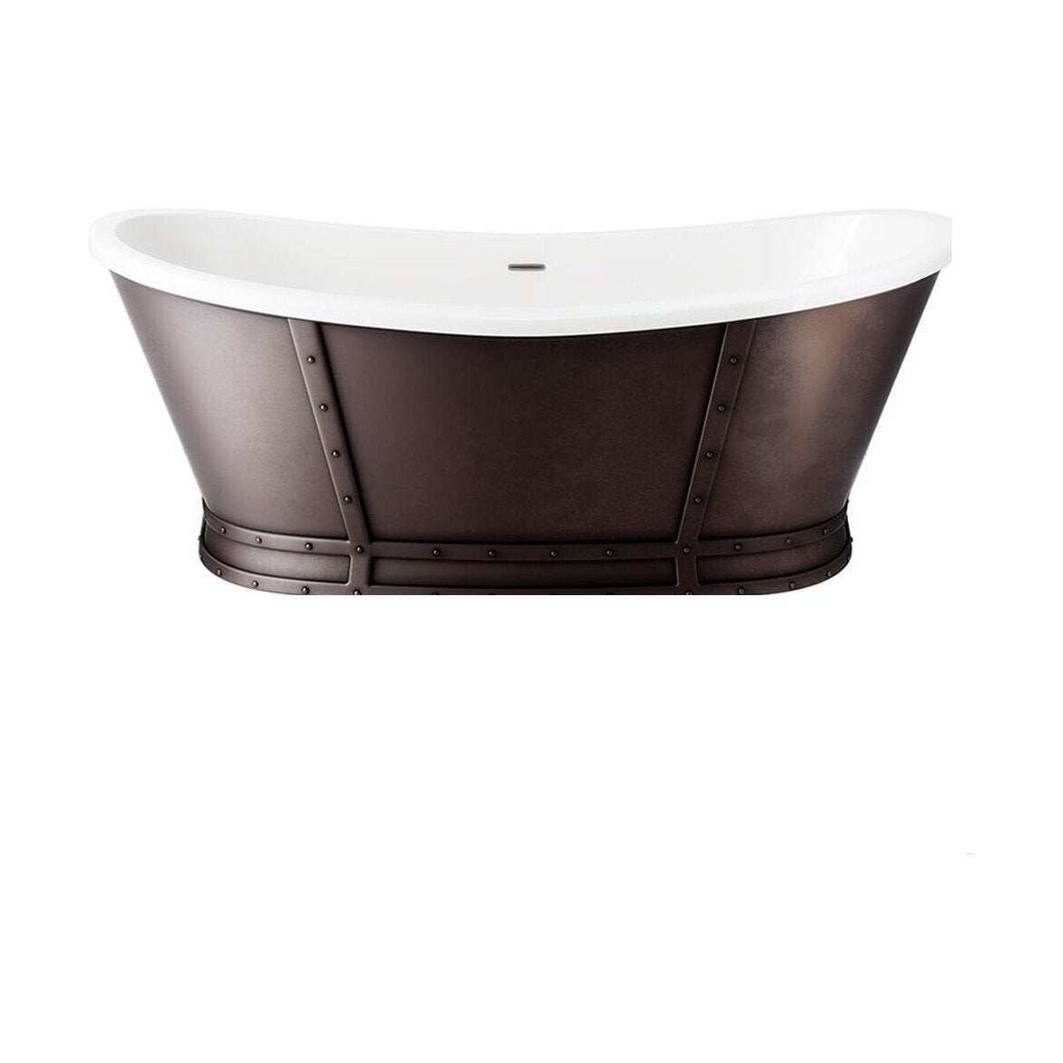 [BBEA107MT] Modern Double Ended Freestanding Bath, 1750 x 700 x 800mm, Gun Metal - Cutout