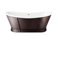 [BBEA107MT] Modern Double Ended Freestanding Bath, 1750 x 700 x 800mm, Gun Metal - Cutout