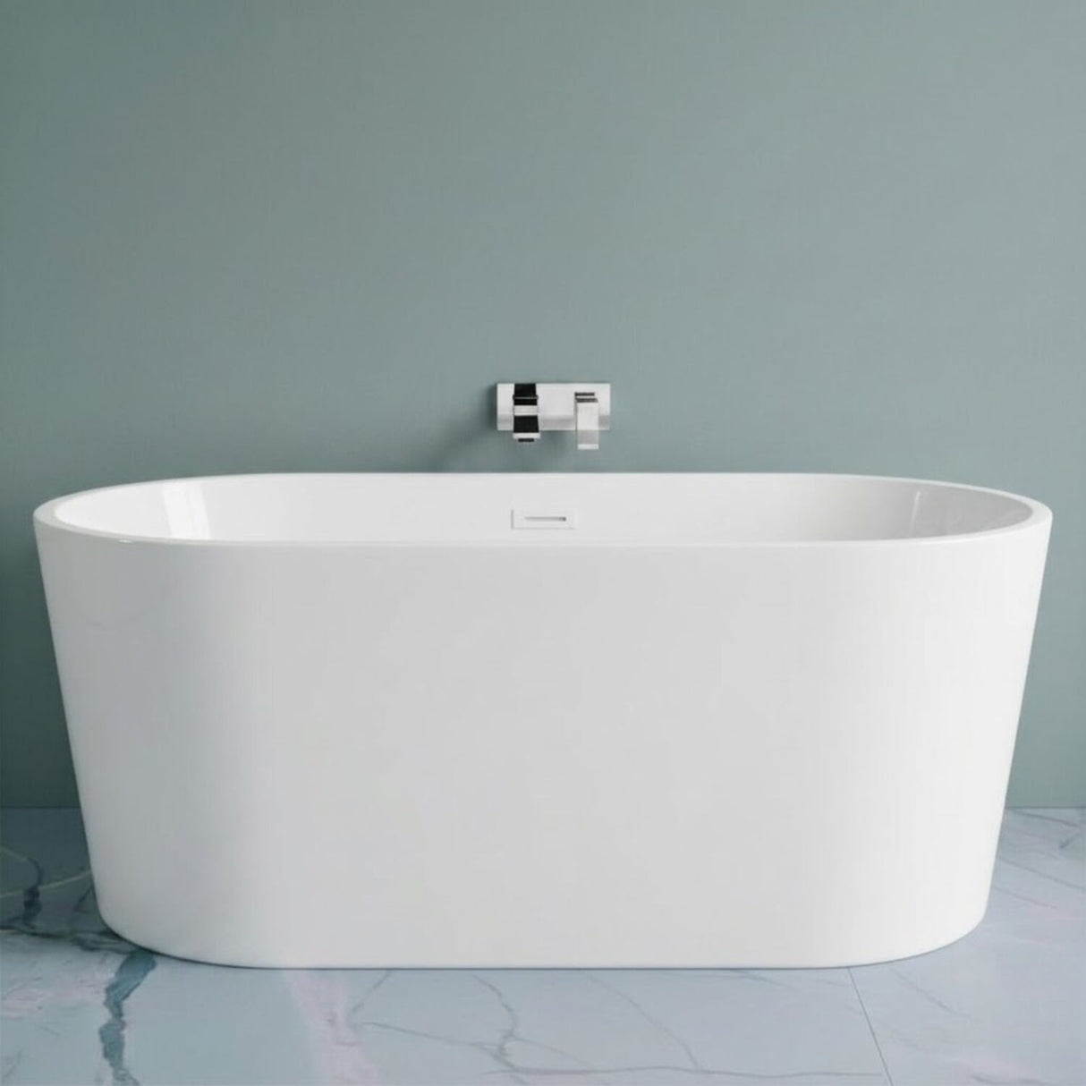 [BBFS150] Contemporary Oval Freestanding Double Ended Bath - Choice of Size - Silo