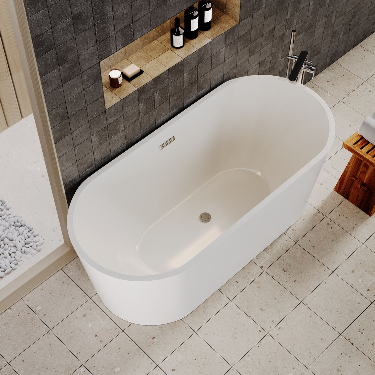 [BBFS151] Contemporary Oval Freestanding Double Ended Bath - Choice of Size - Lifestyle 2