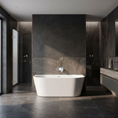 [BBFS154] Contemporary Back To Wall Freestanding Bath from Balterley - Modern Design in Multiple Sizes - Lifestyle 3