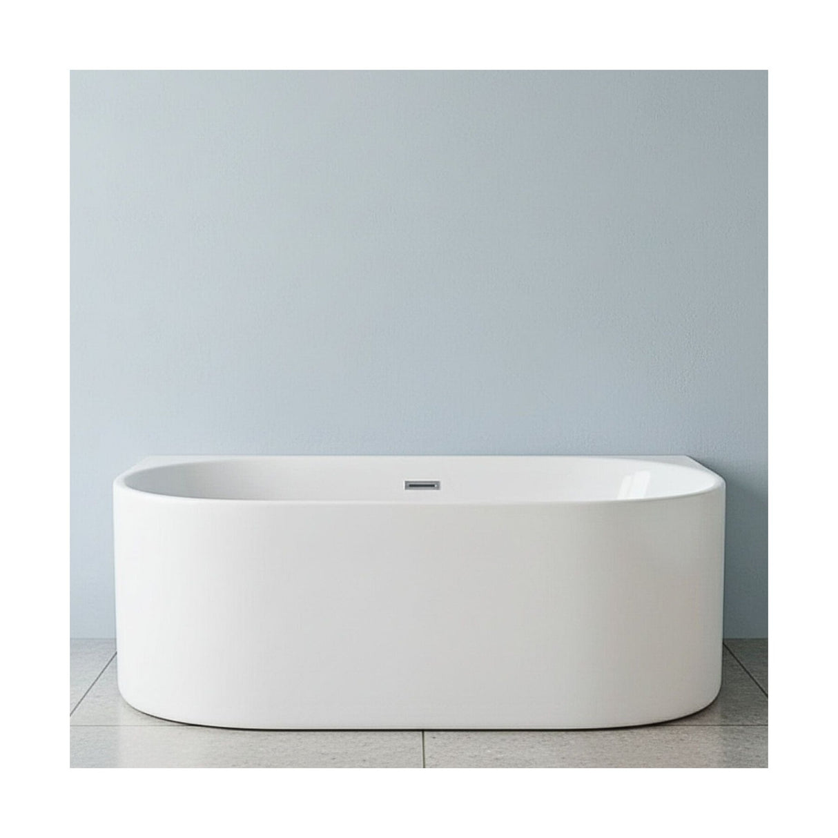 [BBFS155] Contemporary Back To Wall Freestanding Bath from Balterley - Modern Design in Multiple Sizes - Cutout