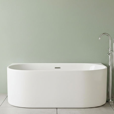 [BBFS155] Contemporary Back To Wall Freestanding Bath from Balterley - Modern Design in Multiple Sizes - Silo