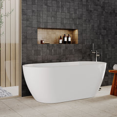 [BBFS157] Contemporary Oval Freestanding Bath with Waste, Double Ended - Choice of Size - Lifestyle 3