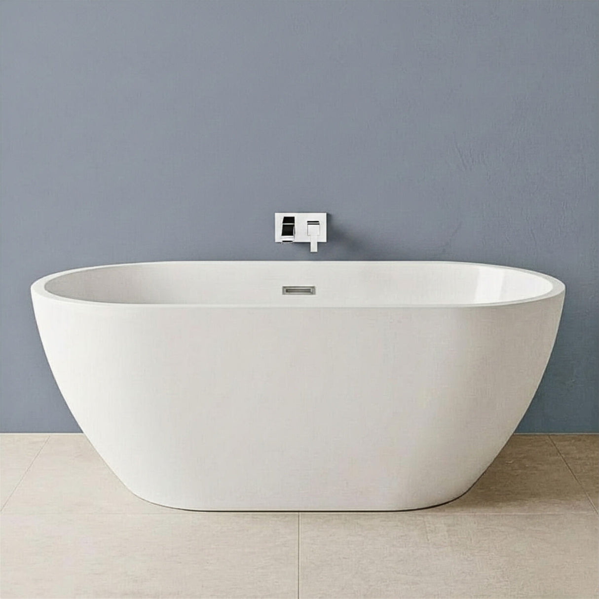 [BBFS157] Contemporary Oval Freestanding Bath with Waste, Double Ended - Choice of Size - Silo