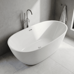 [BBFS159] Contemporary Oval Freestanding Bath with Waste, Double Ended - Choice of Size - Lifestyle 2