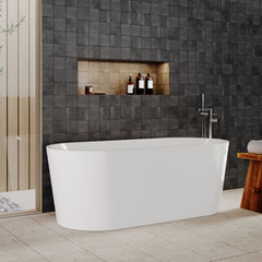 [BBFS160] Contemporary Rounded Rectangular Freestanding Bath with Waste - Choice of Size - Lifestyle 3
