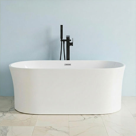 [BBFS164] Contemporary White Curved Freestanding Bath - Choice of Size - Silo