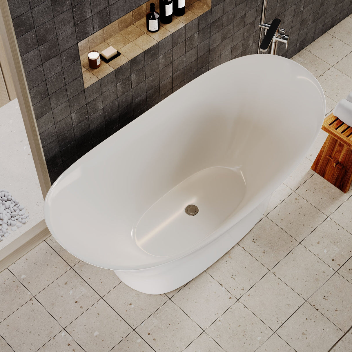 [BBFS167] Contemporary Slipper Freestanding Bath  - 1700mm x 750mm - Lifestyle 2