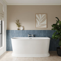 [BBFS169] Contemporary Back To Wall Freestanding Bath, Modern Double Ended Design - Choice of Size - Lifestyle 1