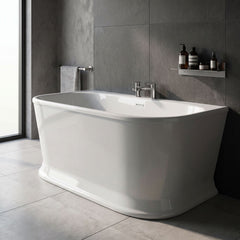 [BBFS169] Contemporary Back To Wall Freestanding Bath, Modern Double Ended Design - Choice of Size - Lifestyle 2