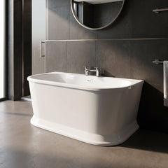 [BBFS169] Contemporary Back To Wall Freestanding Bath, Modern Double Ended Design - Choice of Size - Lifestyle 3