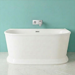 [BBFS169] Contemporary Back To Wall Freestanding Bath, Modern Double Ended Design - Choice of Size - Silo