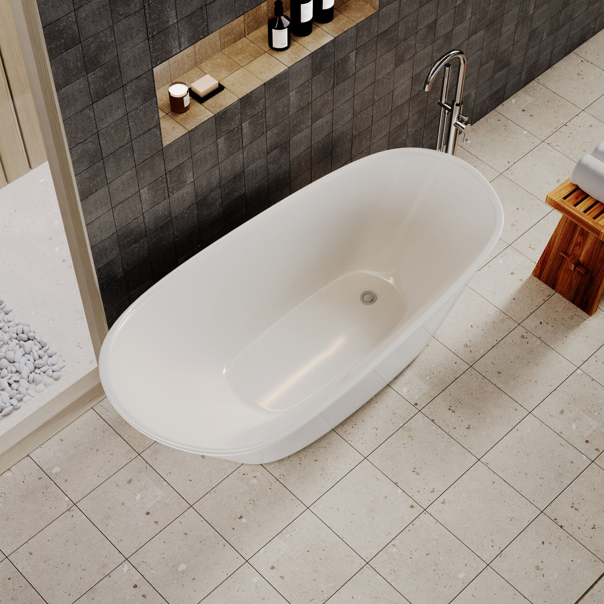 [BBFS170] Contemporary Slipper Freestanding Bath from Balterley - Elegant Bath in Multiple Sizes - Lifestyle 2