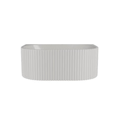 [BBFS174] Contemporary Back To Wall Freestanding Bath with Ribbed Design - Choice of Size - Cutout