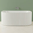 [BBFS174] Contemporary Back To Wall Freestanding Bath with Ribbed Design - Choice of Size - Silo