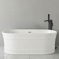 [BBFS178] Contemporary Elegant Oval Freestanding Modern Double Ended Bath with Layered Rim Design - Choice of Size - Silo