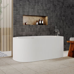[BBFS179] Contemporary Curved Freestanding Bath, Modern Ribbed Design - Choice of Size - Lifestyle 3