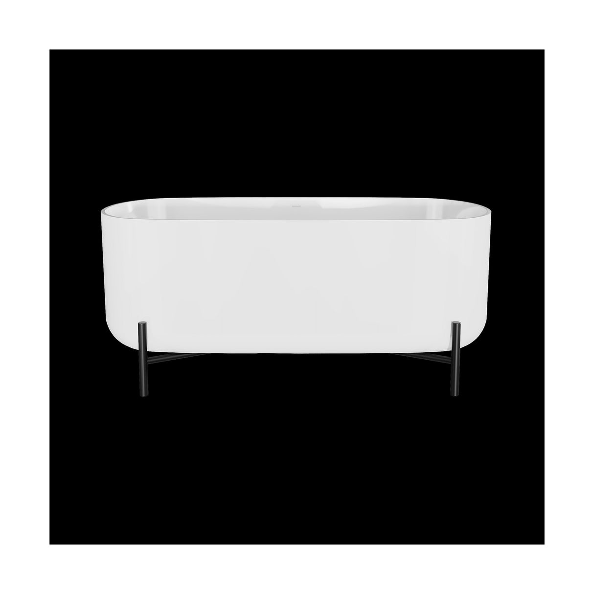 [BBFS182] Contemporary Oval Freestanding Bath with Stand - Choice of Size - Cutout