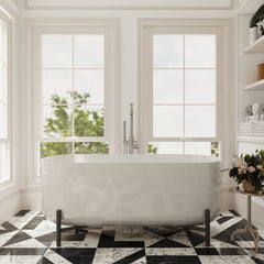[BBFS182] Contemporary Oval Freestanding Bath with Stand - Choice of Size - Lifestyle 1
