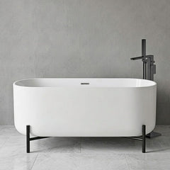 [BBFS182] Contemporary Oval Freestanding Bath with Stand - Choice of Size - Silo