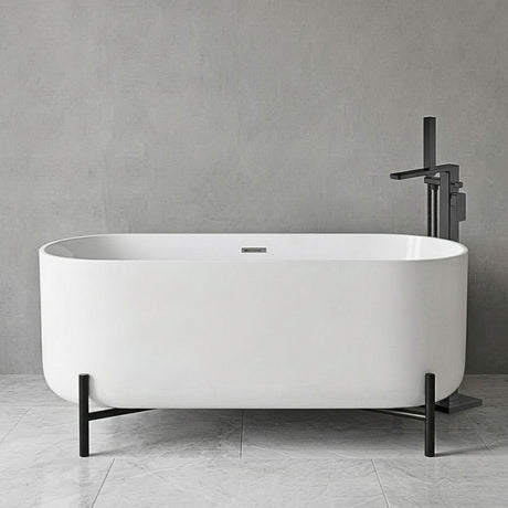 [BBFS182] Contemporary Oval Freestanding Bath with Stand - Choice of Size - Silo