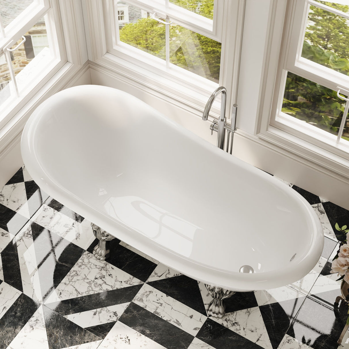 [BBFS185] Traditional Roll Top Slipper Freestanding Bath with Feet - Choice of Size - Lifestyle 2